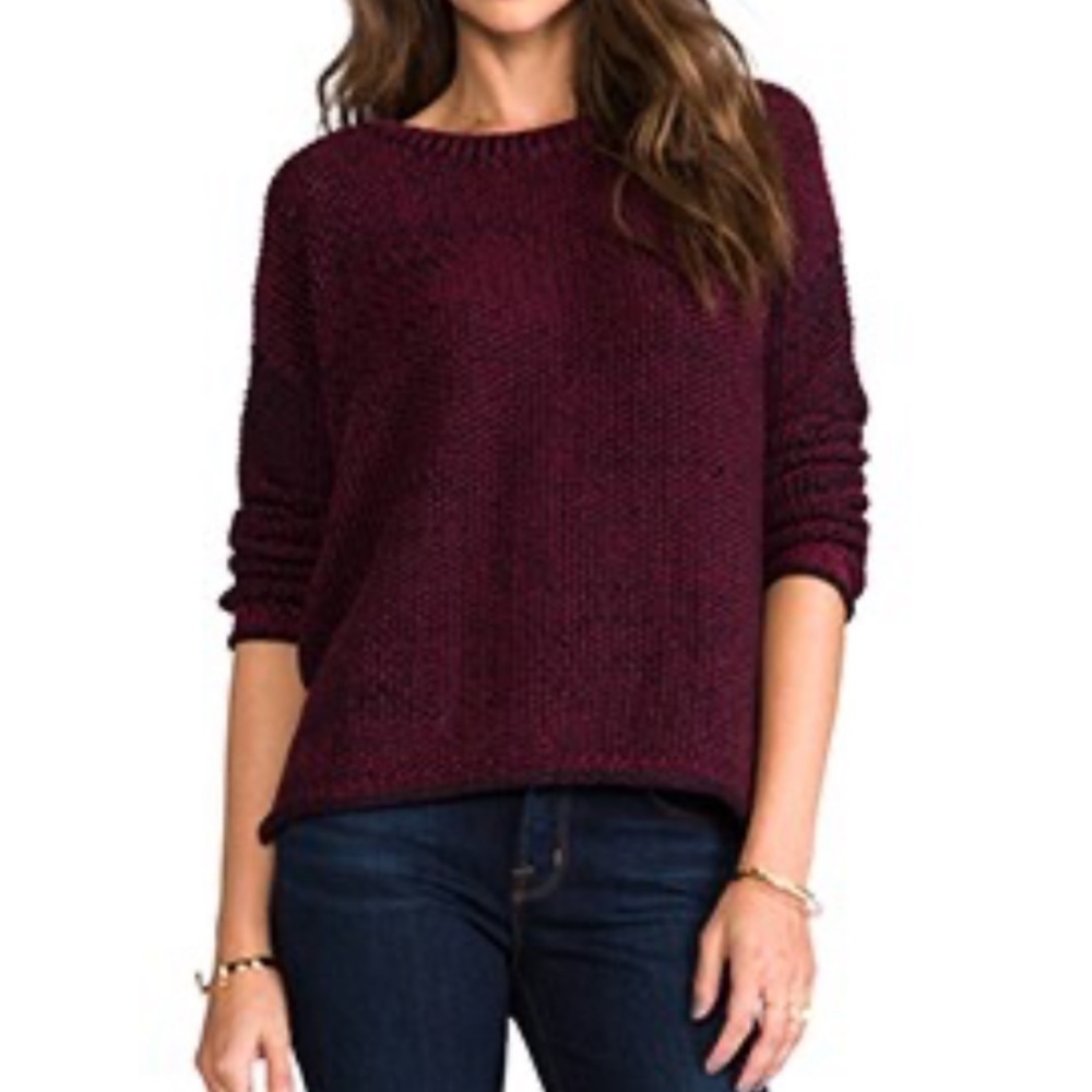 Sanctuary Women’s Easy Marle Knit Sweater in Scarlet Red and Black Size Small